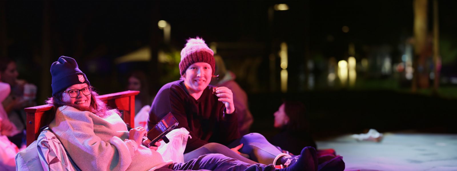 two attendees of a Salvos Sleepout