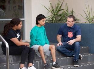 salvos team member supporting a homeless indigenous youth
