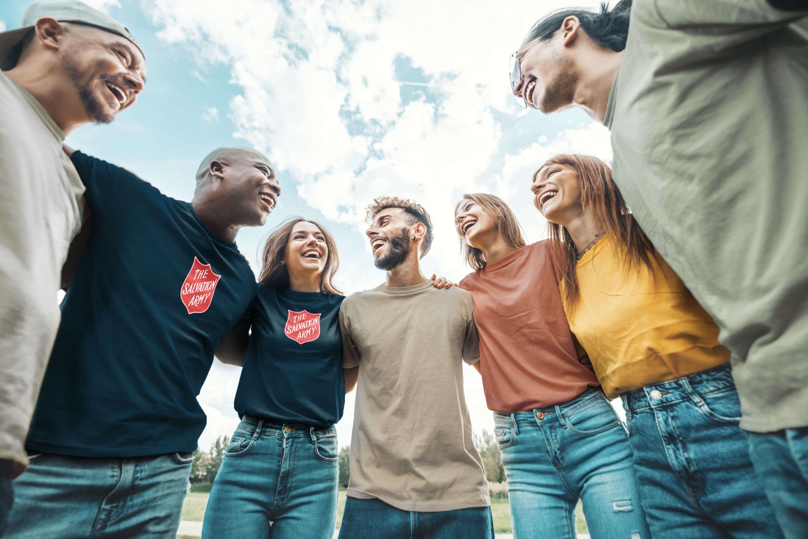 People standing together in a circle 