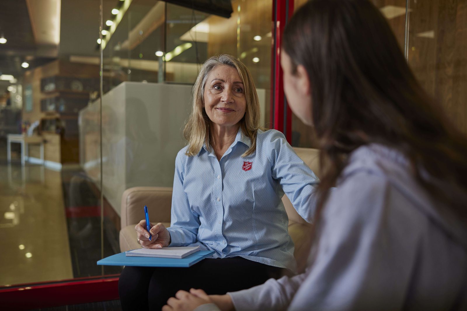 An individual receiving counselling