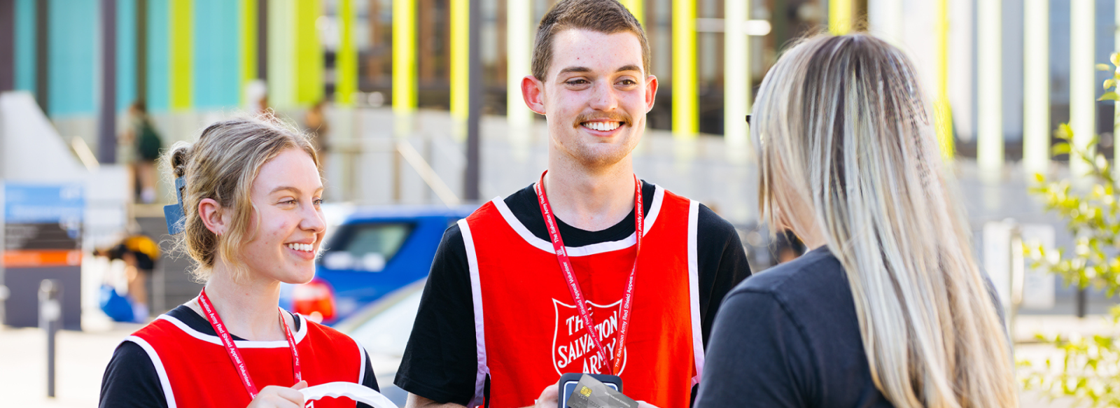 Salvation Army personnel collecting for the Red Shield Appeal