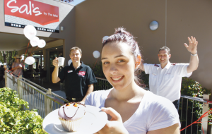 Salvos serving lattes by the lake