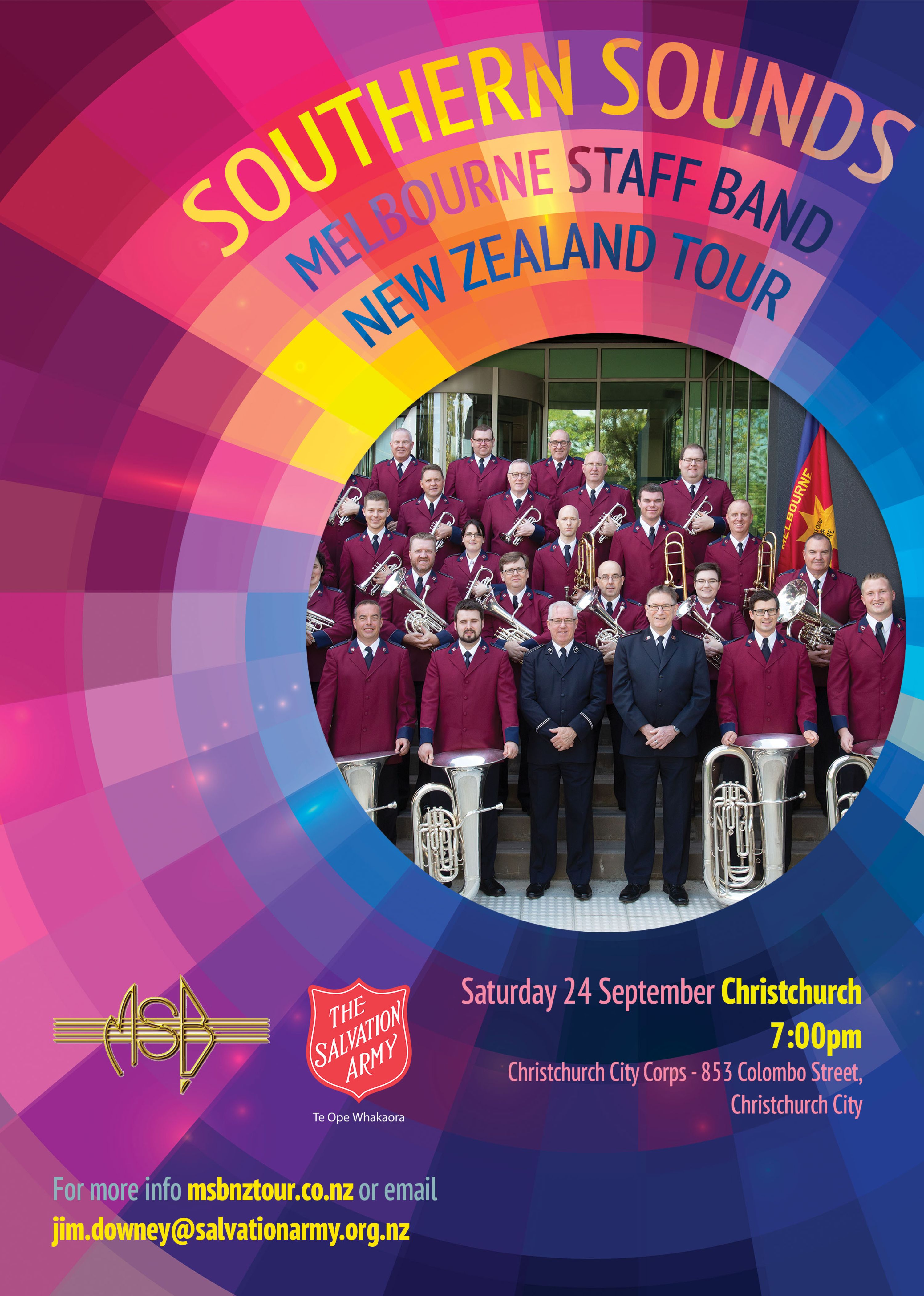 Southern Sounds NZ Tour Christchurch Concert Melbourne Staff Band The Salvation Army Australia