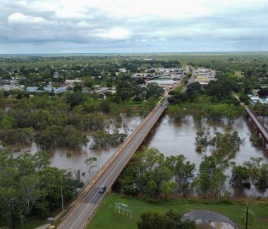 Photo of the flood impact of ex-Tropical Cyclone Narelle.