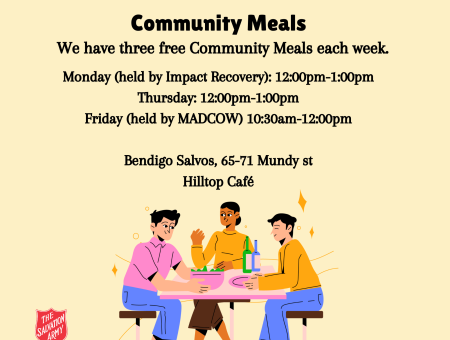 friends enjoy a community meal