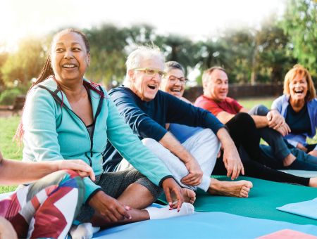 Old People sitting together in a park