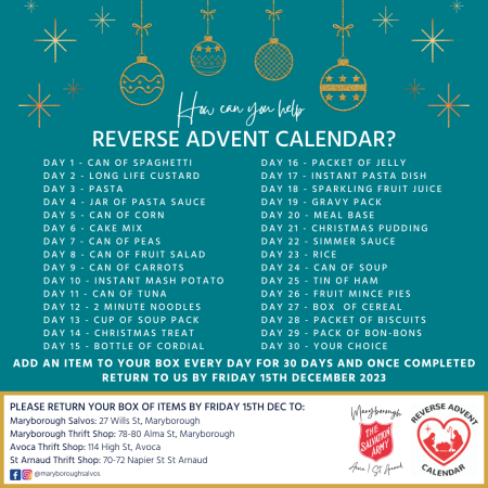 Reverse Advent Calendar