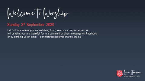 Sunday Worship Meeting 27 September 2020