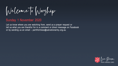 Sunday Worship Meeting 1 November 2020