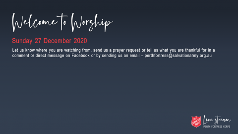 Sunday Worship Meeting 27 December 2020