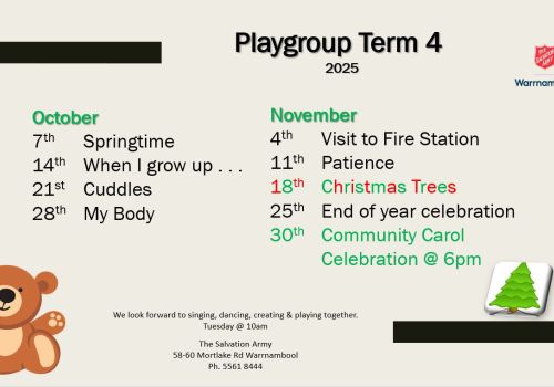 Playgroup Term 4 is About to Start!