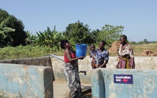 Women drawing water from a borehole [Credit: The Salvation Army Malawi Territory]