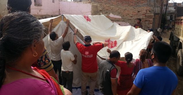 Salvation Army team in Nepal begins tent distribution
