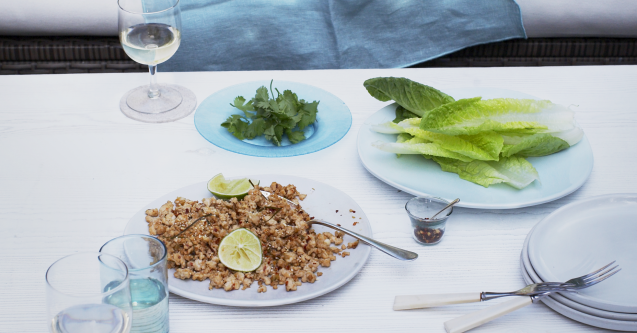 Chicken and toasted rice larb