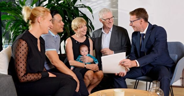 Family making a decision to offer financial support to The Salvation Army.