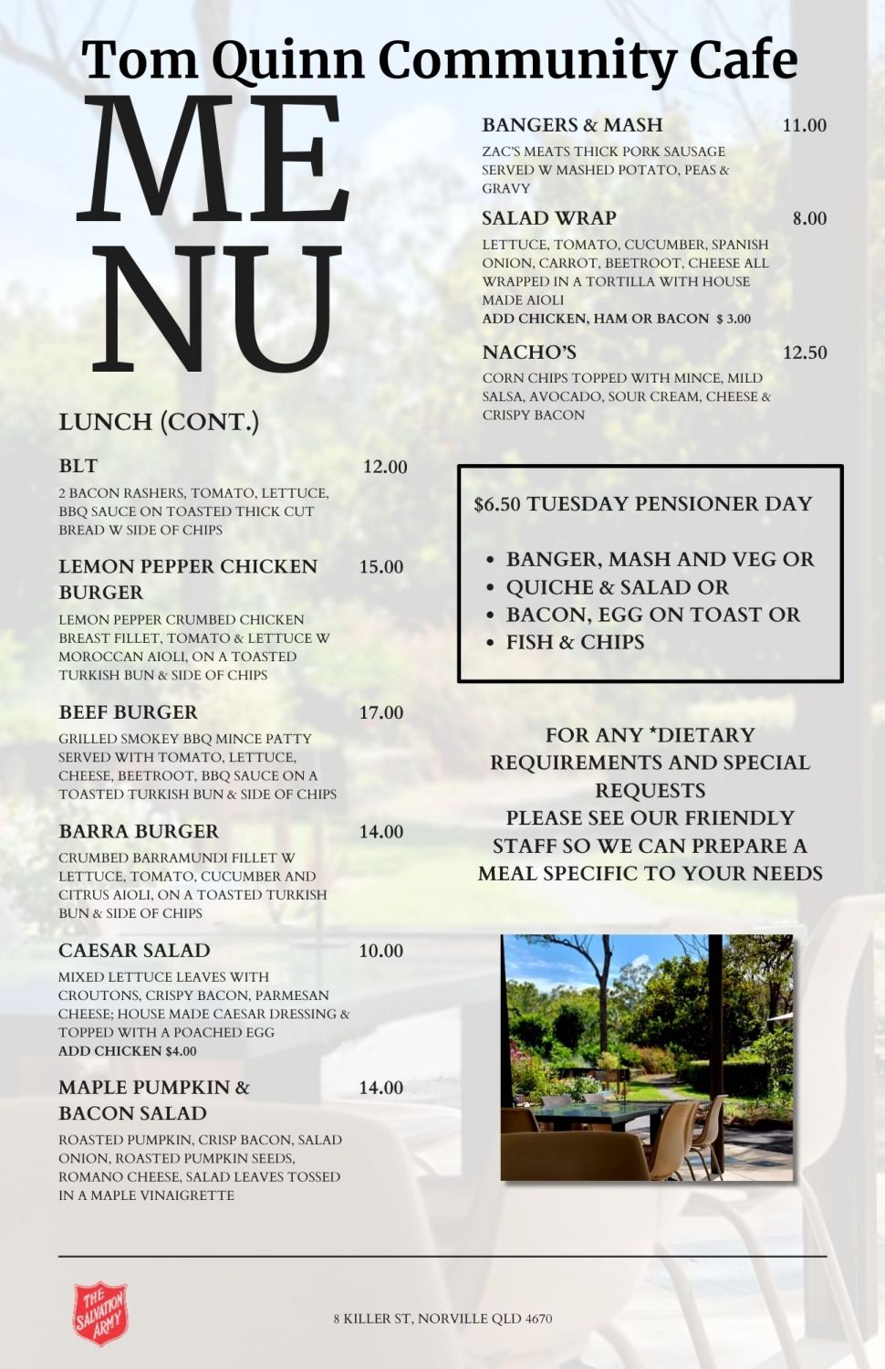 TQ's Café Bundaberg The Salvation Army Australia