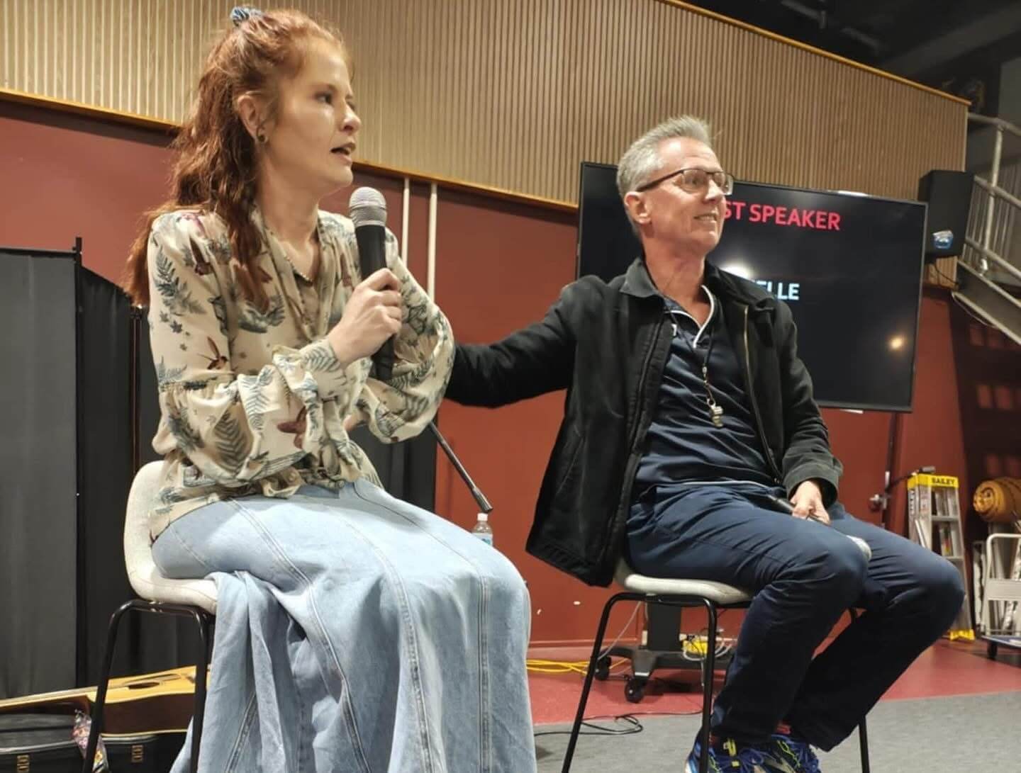 Danielle sharing her story at Salvos GSA church with friend and mentor Bill Hunter Bill