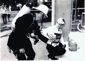 Don Woodland on duty with the fire brigade