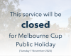 Closed for Melbourne Cup Day