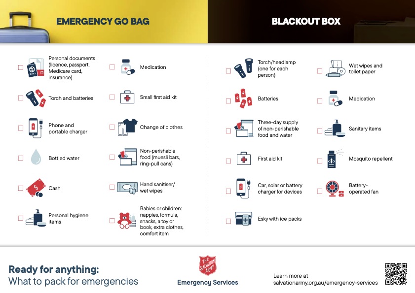 Emergency packing list