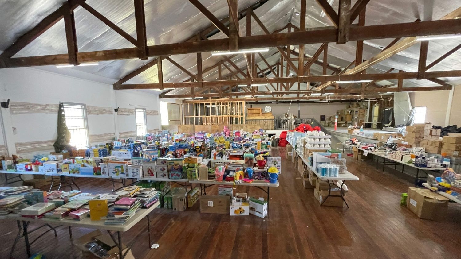 warehouse of items donated to Lismore Salvos