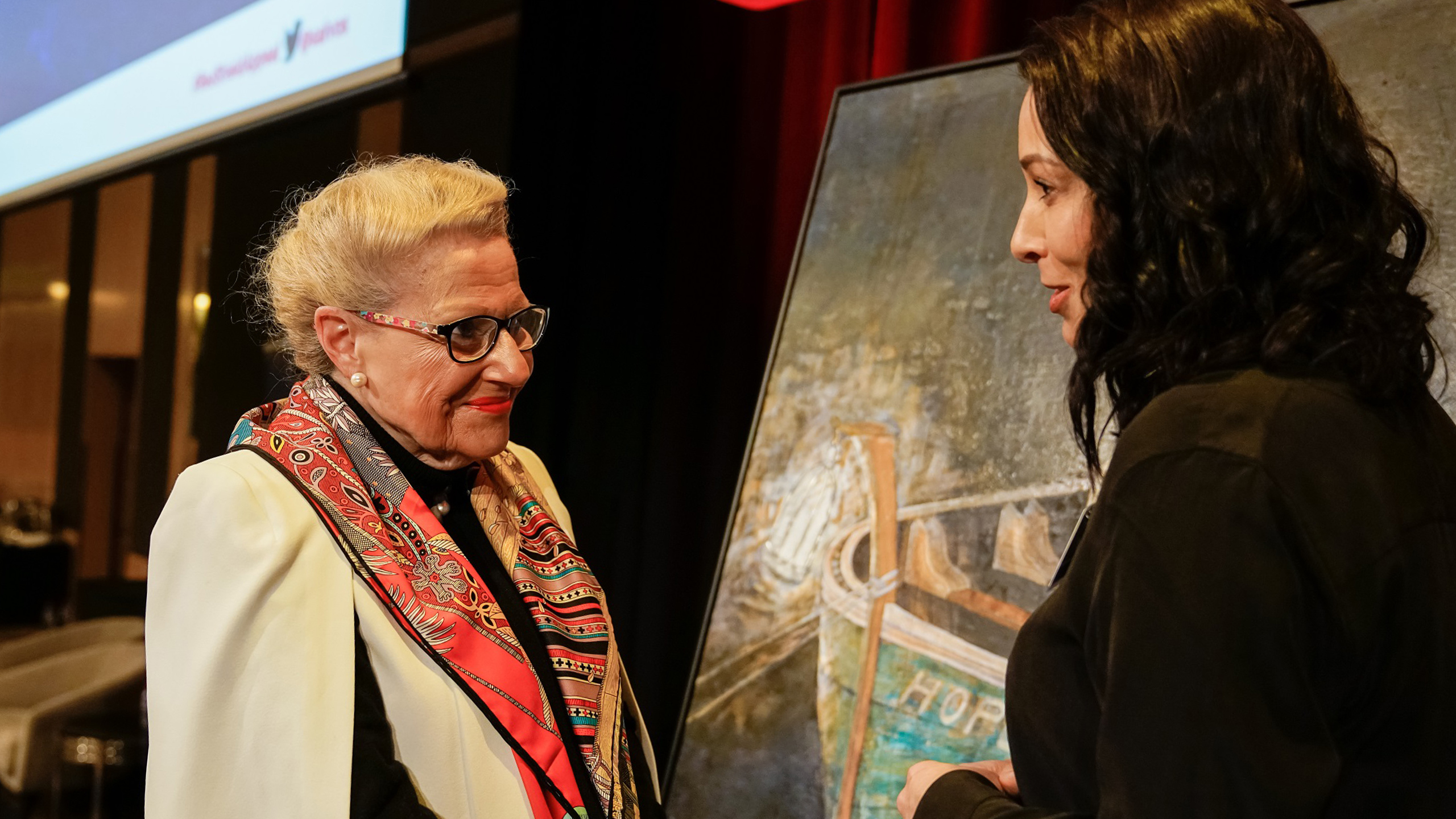 Melanie and Bronwyn Bishop at the Sydney Red Shield Appeal launch event