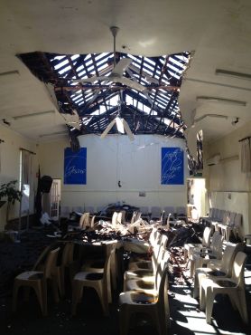 Roof damaged by fire