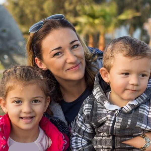 Grace and her children looking positively to the future