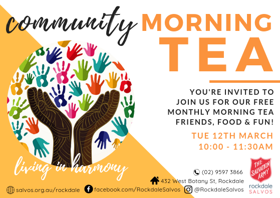 Community Morning Tea | The Salvation Army Rockdale | The Salvation ...