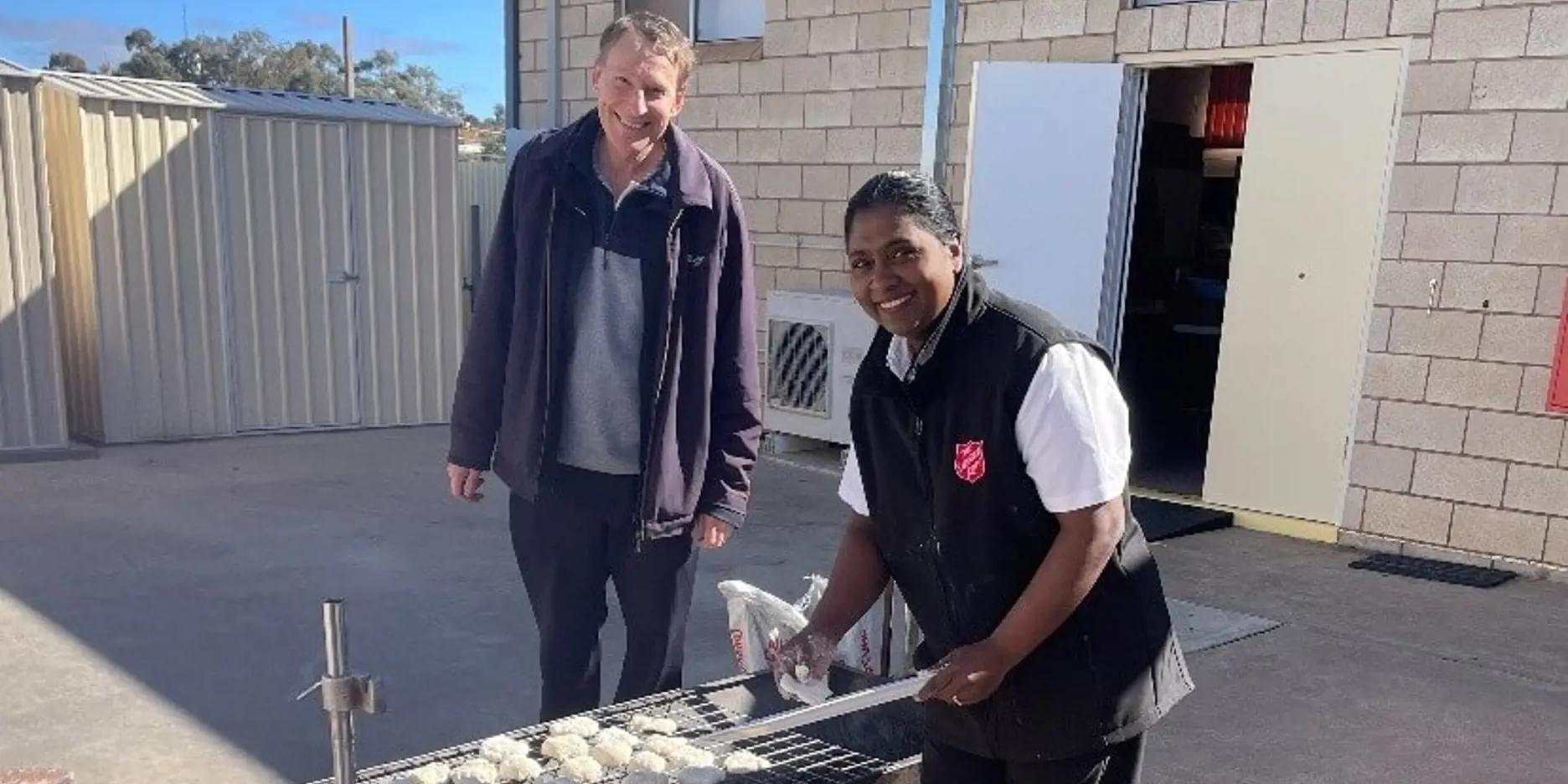 Salvos Broken Hill heads Kevin and Sugunama preparing lunch