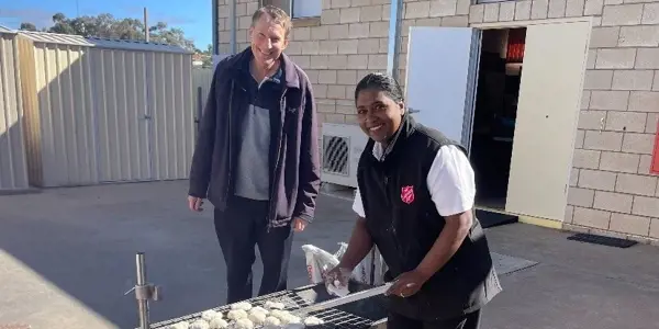 Salvos Broken Hill heads Kevin and Sugunama preparing lunch