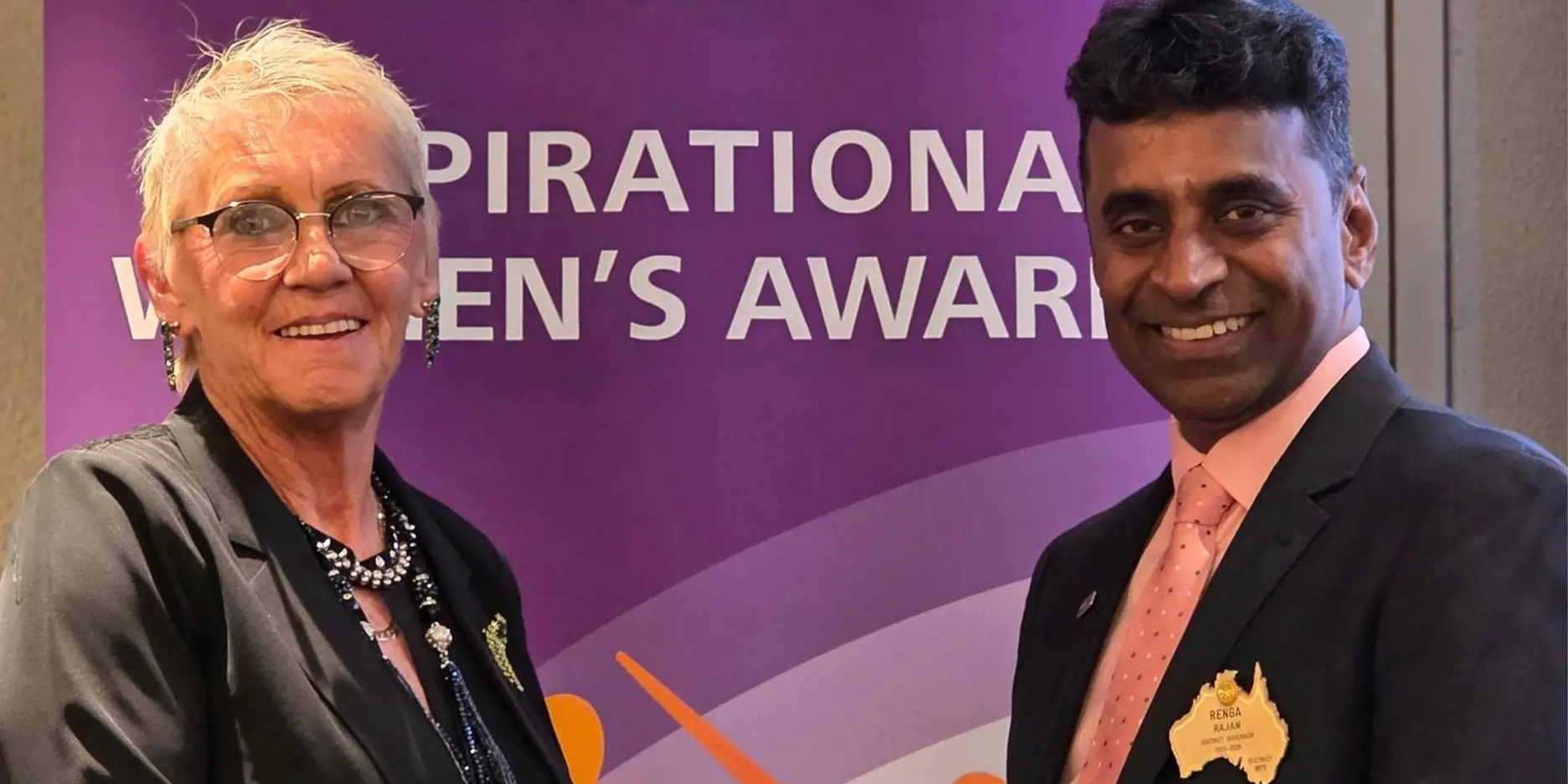 Leanne Pateman with Rotary 9675 District Governor Renga Rajan at the Rotary 2025 Most Inspirational Women’s Awards event at Parliament House in Sydney