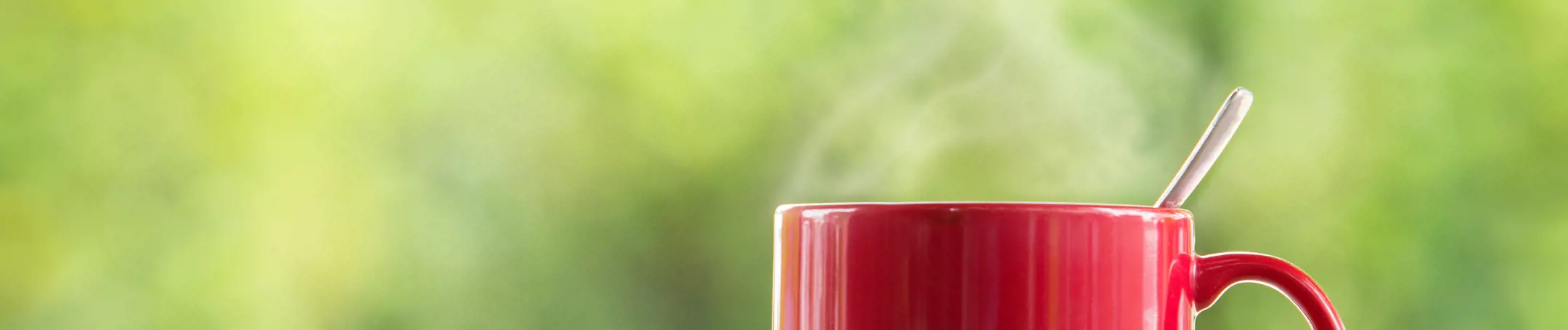 A cup of steamy hot coffee