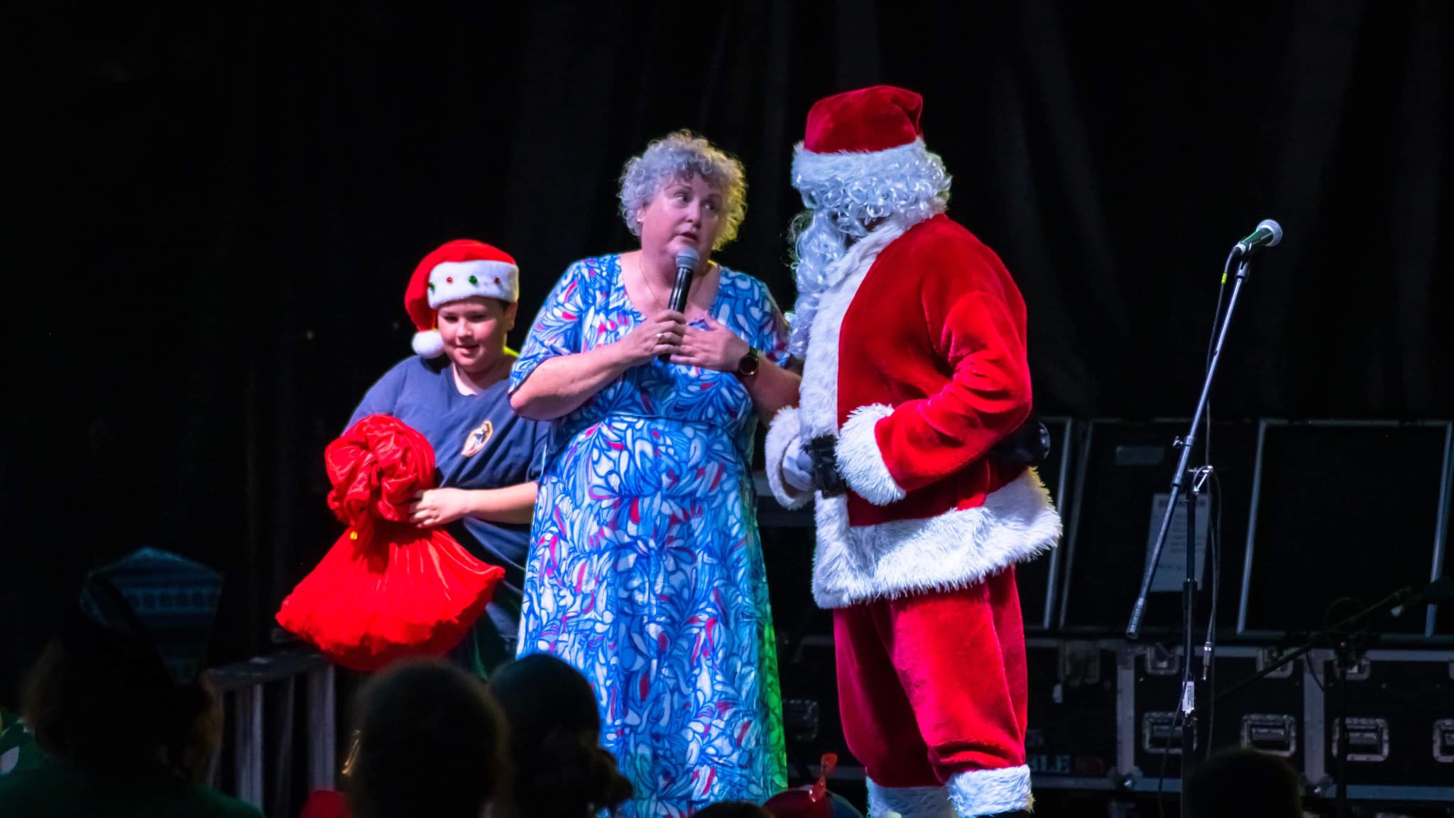 Megan Norris Christmas service with Santa