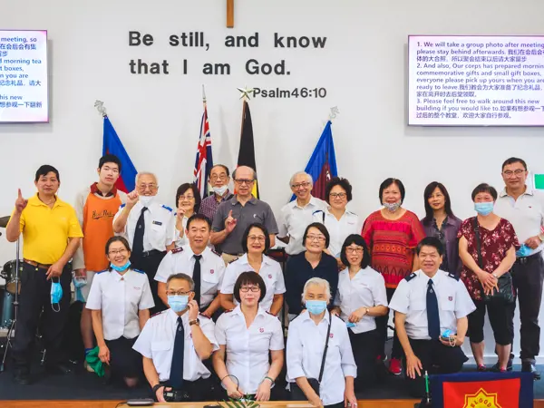 Burwood corps - people at church