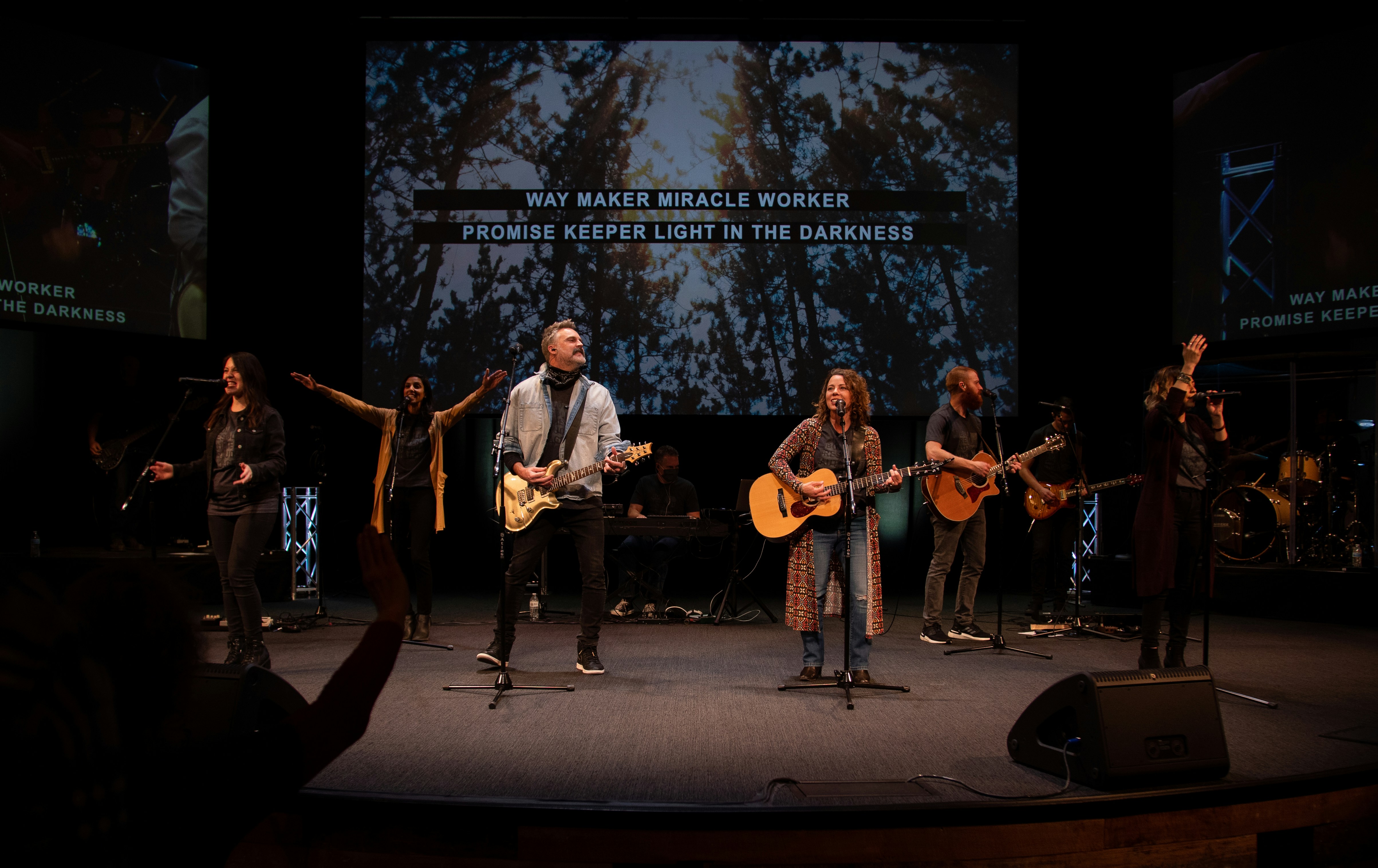 Image of a worship team on stage