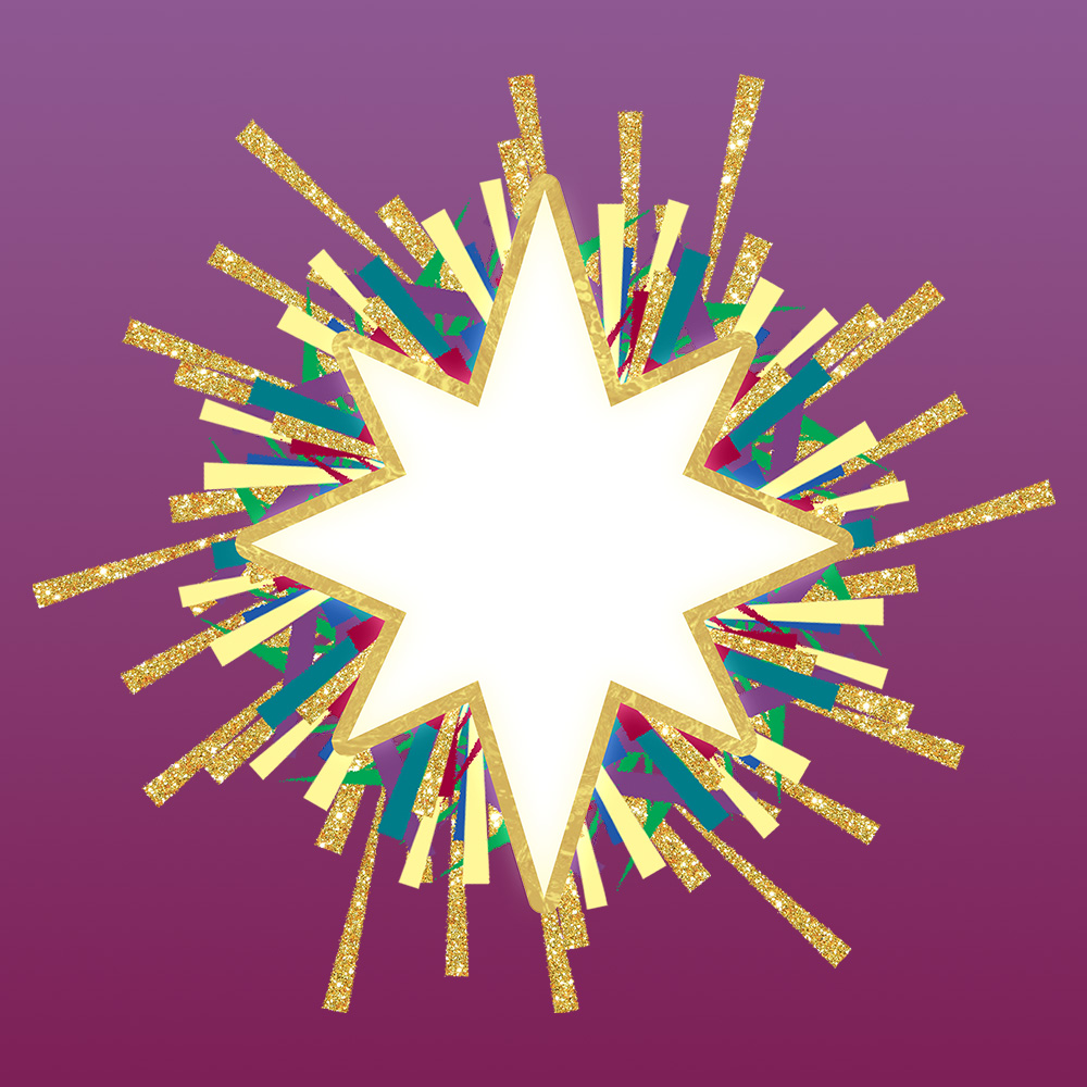Bethlehem star on purple gradient background
