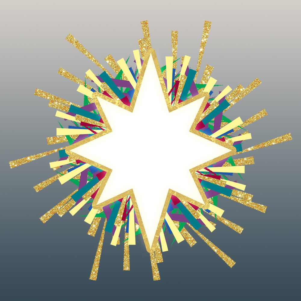 Bethlehem star on grey gradient background