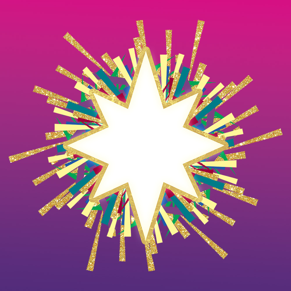 Bethlehem star on magenta gradient background