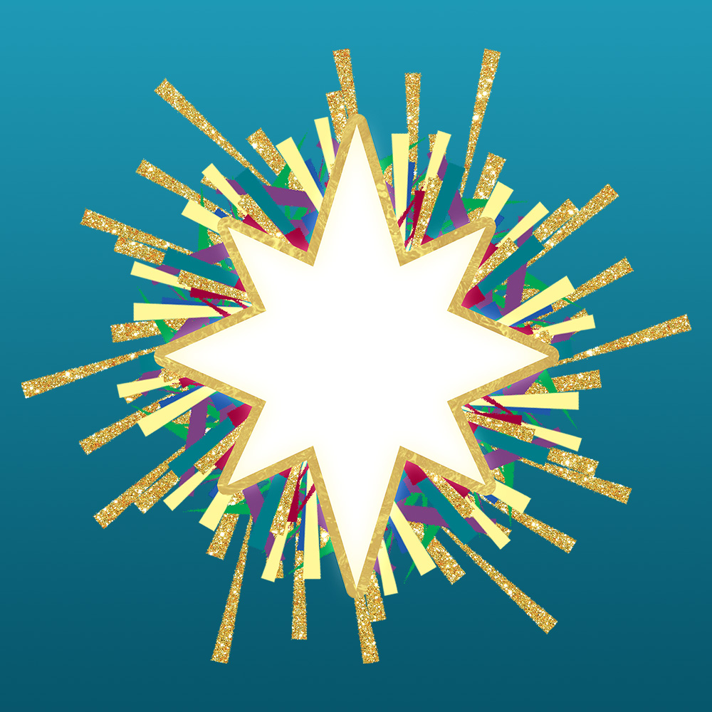 Bethlehem star on blue gradient background