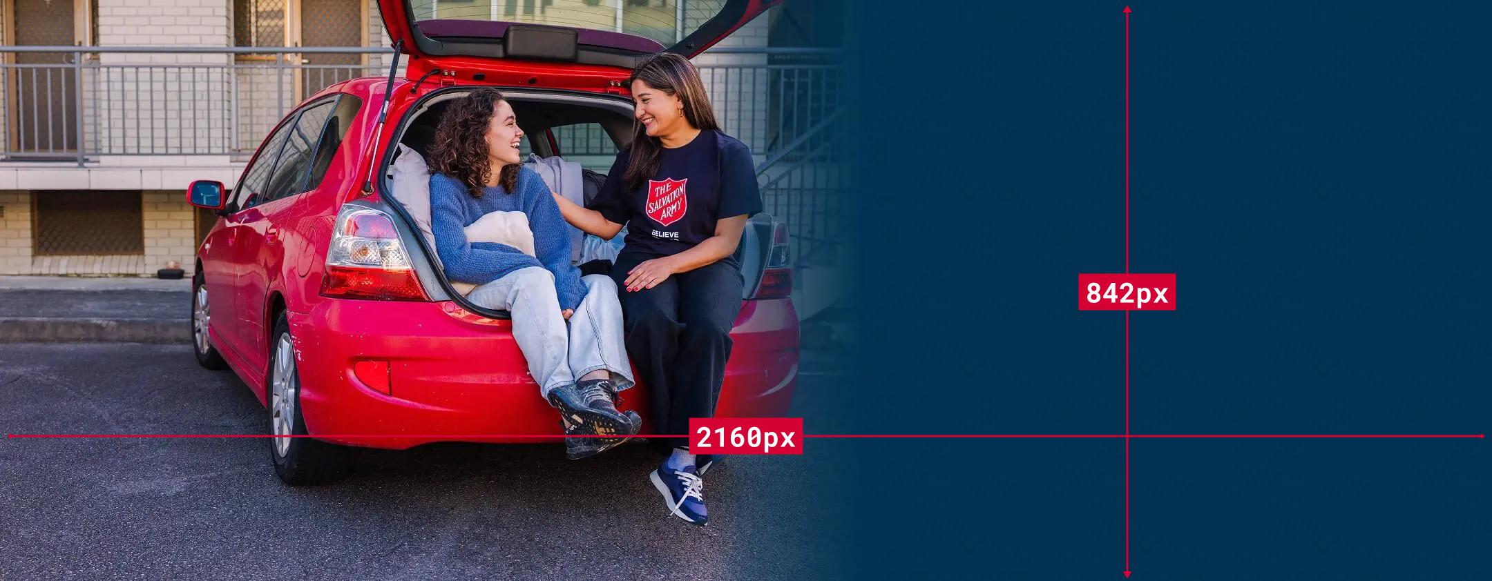 A donation page image example showing the correct dimensions.