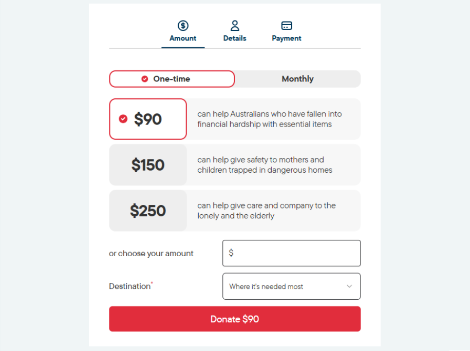 Donation page