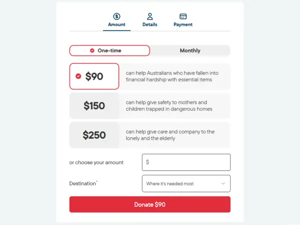 Donation page