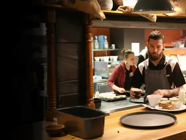 Cafe serving food