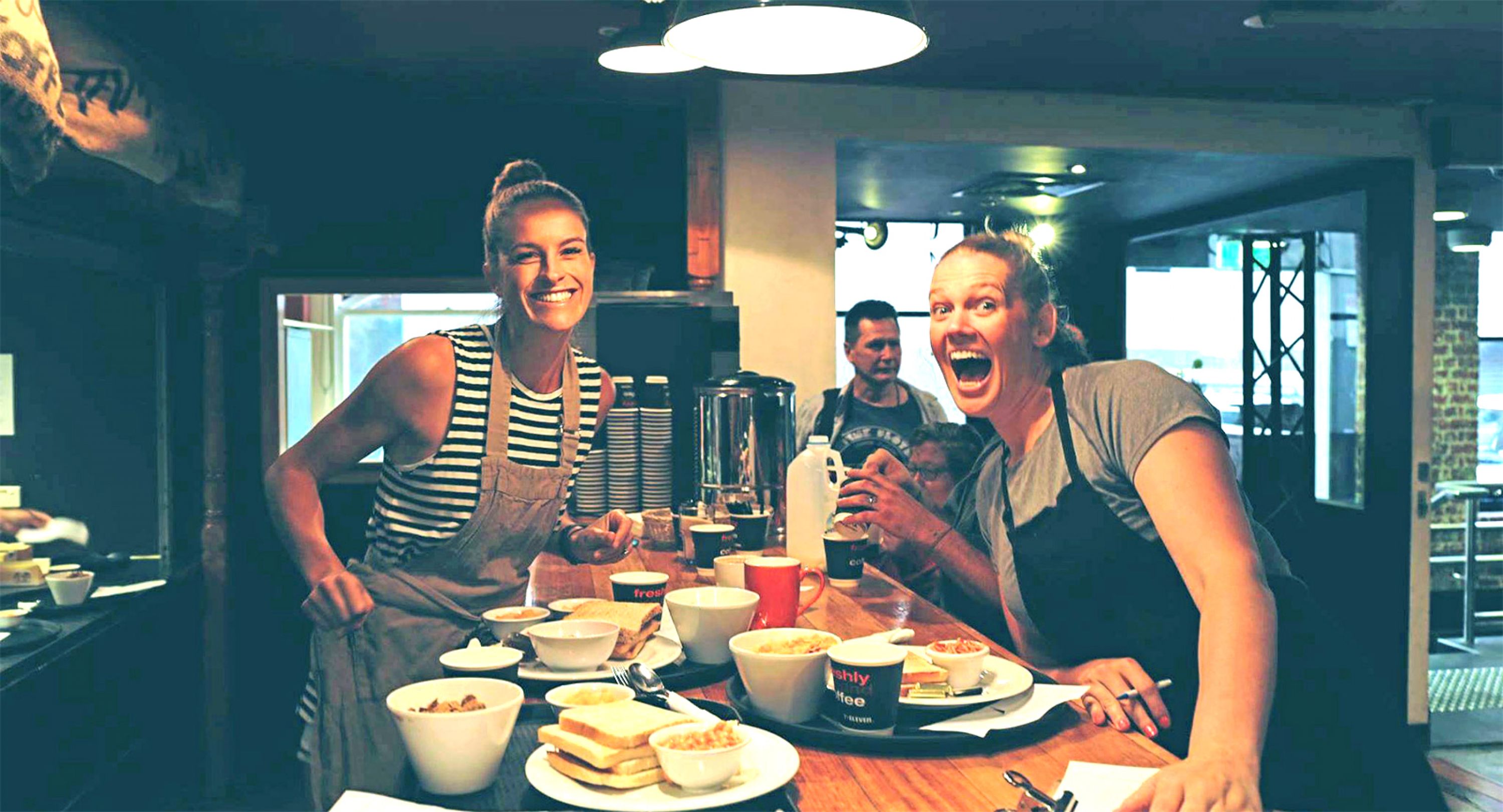 Happy volunteers at Magpie Nest Cafe