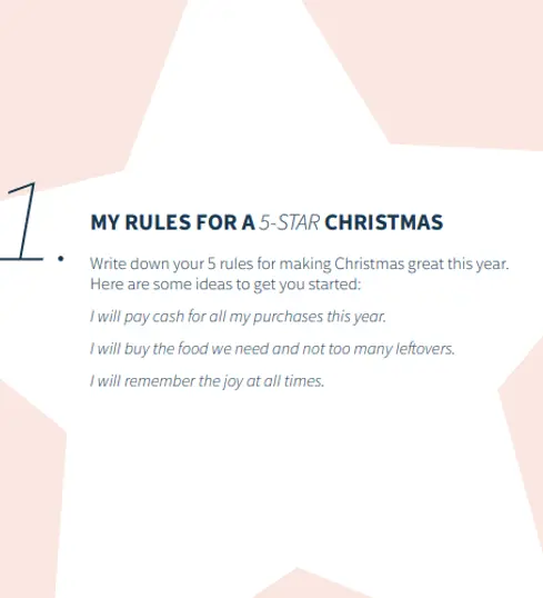 Christmas planning activity part 1