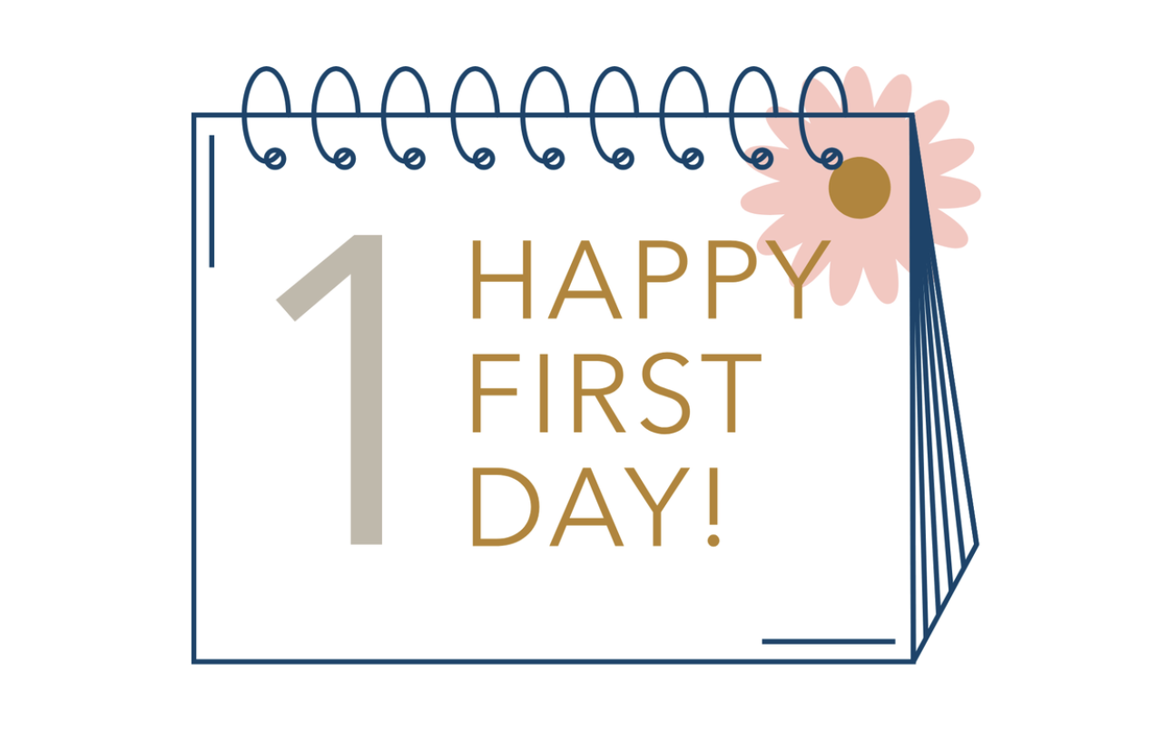 happy first day desk calendar