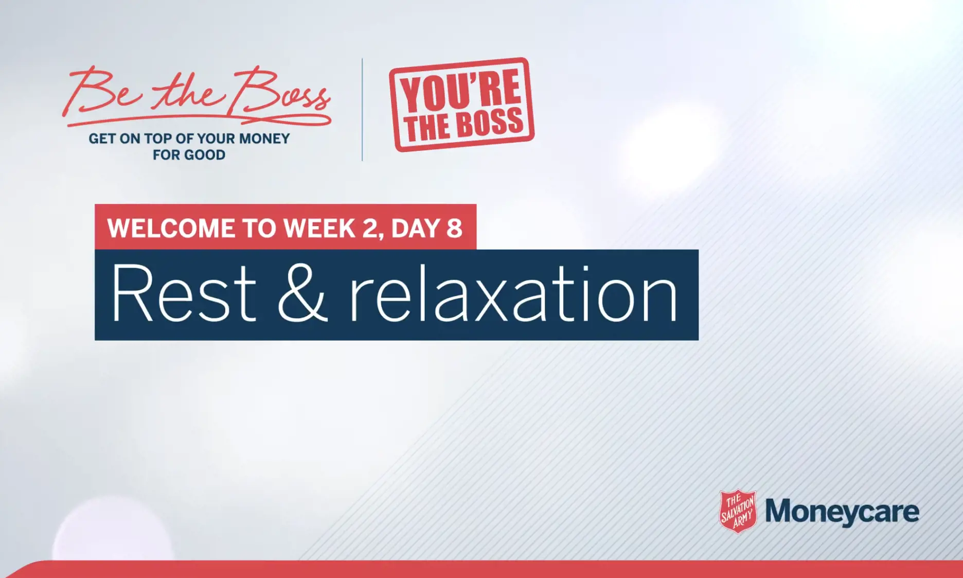 Day 8: Rest and relaxation