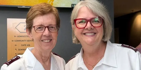 Major Robyn Black (right) with Commissioner Miriam Gluyas (left).