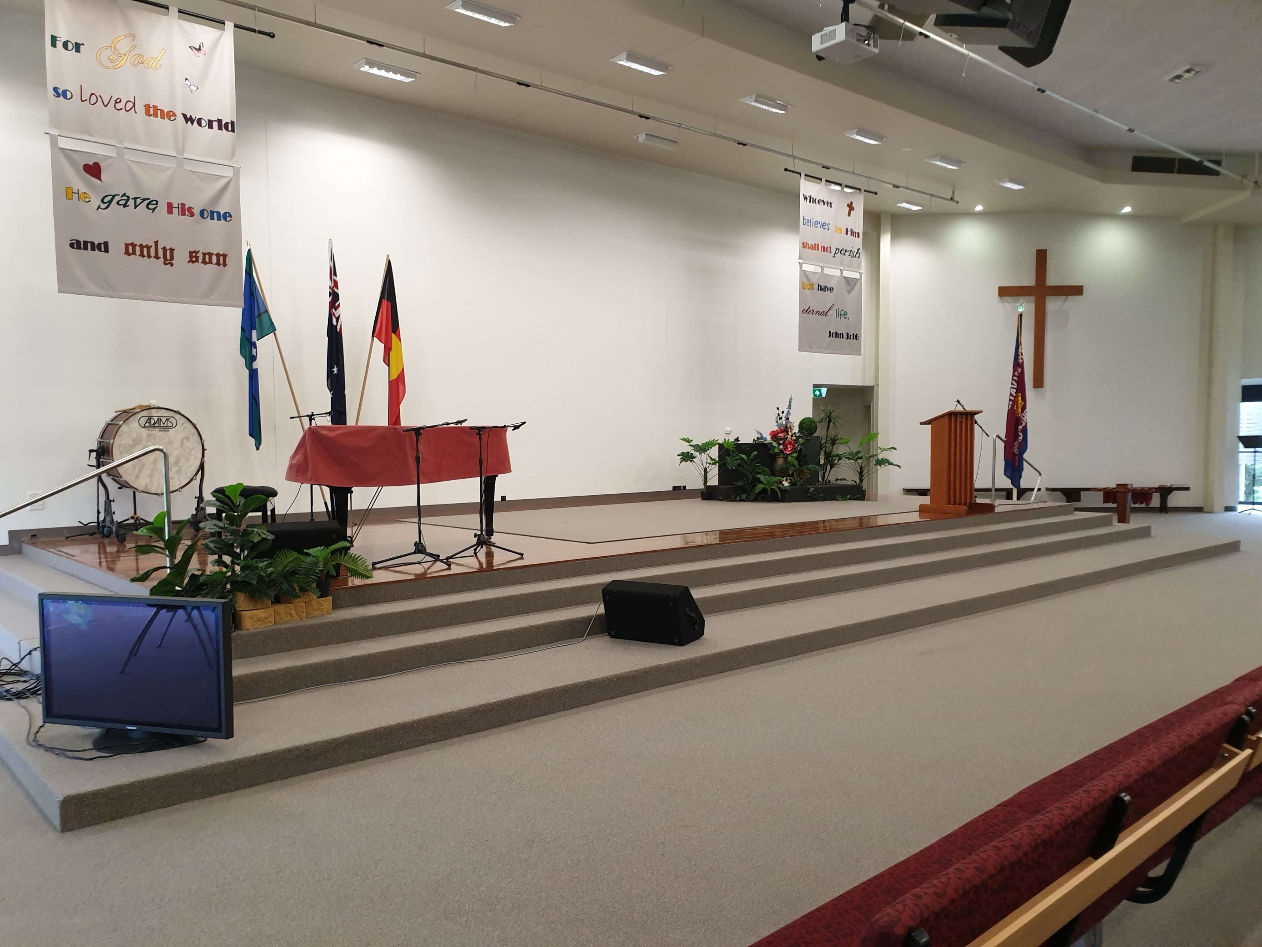 Worship auditorium at Stafford Salvos